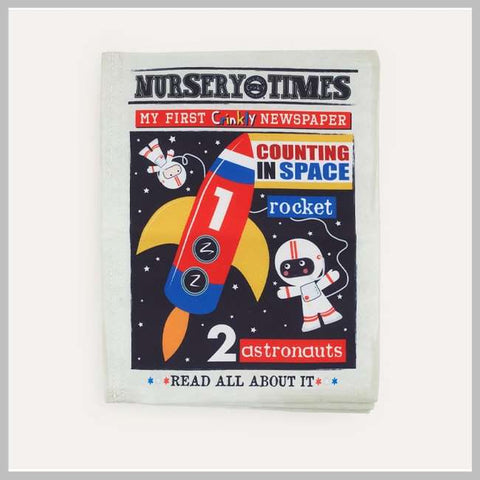 Crinkly baby newspaper space edition