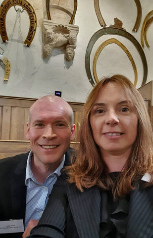Rebecca and Mark Saker Baby Nails owners Oakham Castle Queens Award event